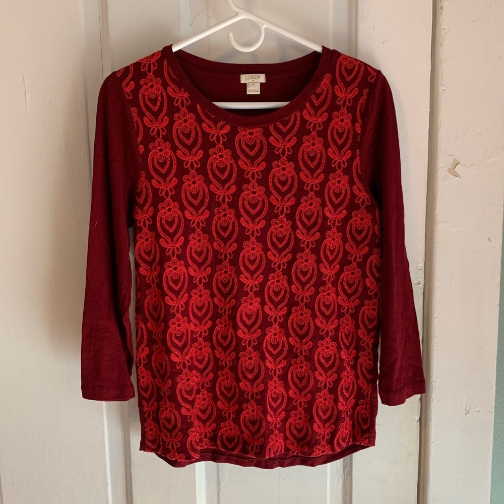 J crew red sweater